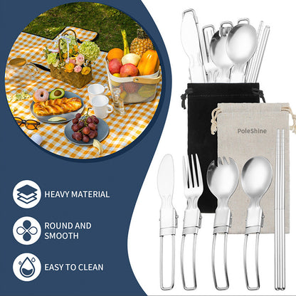 PoleShine Outdoor Camping Picnic Cutlery Set